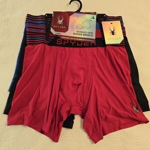 NWT Spyder 4 Pack Men's Bonded Hem Boxer Briefs